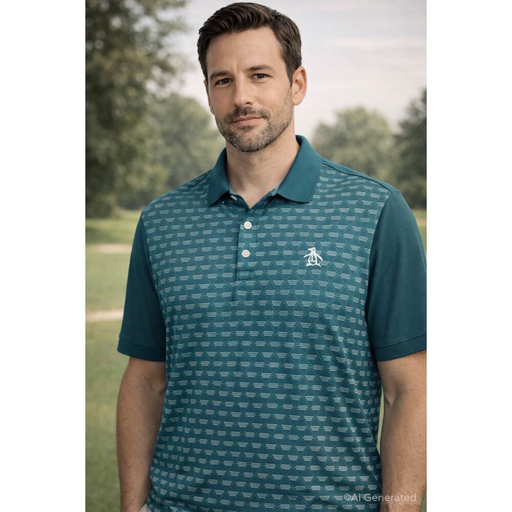 Original Penguin by Munsingwear‎ Geo Mens NWT Polo Green Men's Sm